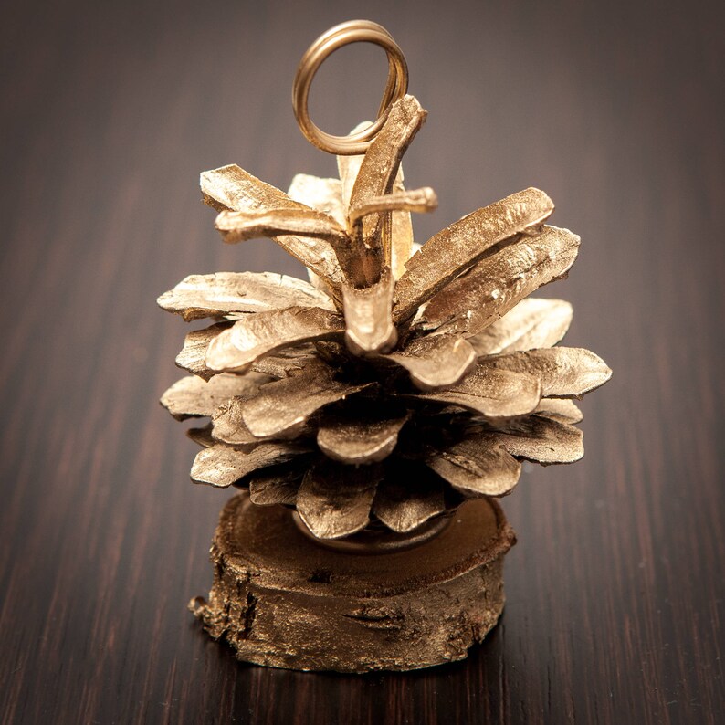 100 Pcs Golden Pine Cone Place Card Holders Rustic Woodland Etsy