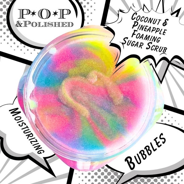 POP Coconut and Pineapple Foaming Emulsified Sugar Scrub Exfoliating Luxurious Oils and Butters