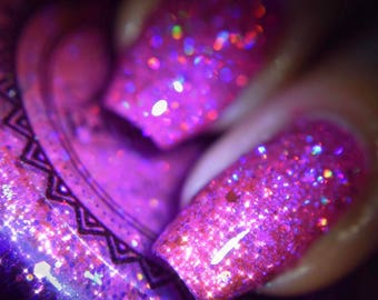 P•O•P It's A Drag Collection Tongue Pop Glitter Indie Nail Polish Varnish Lacquer Purple Holographic Glitter Bomb Rainbow Holo Silver