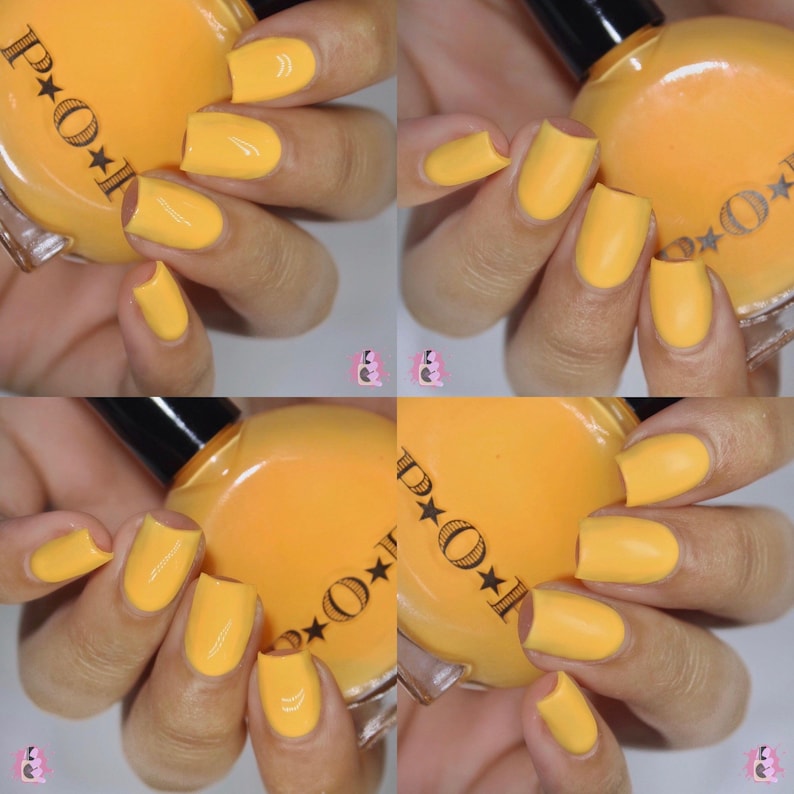 P.O.P Tangerine Scream The Creme Collection Neon Pastel Cream Orange Yellow Tan Nail Polish Lacquer Varnish Indie Water Marble Stamping image 6