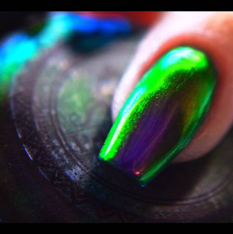 POP Polish The Slickest Of Them All Nail Polish Quick Dry with Sifting Oil Slick 360 DuoChrome Mirror MultiChrome Purple Green Blue image 3