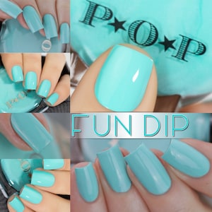 P.O.P Fun Dip The Creme Collection Neon Pastel Bleu Piscine Turquoise Céruléen Aqua Vernis à Ongles Vernis Indie Water Marble Stamping