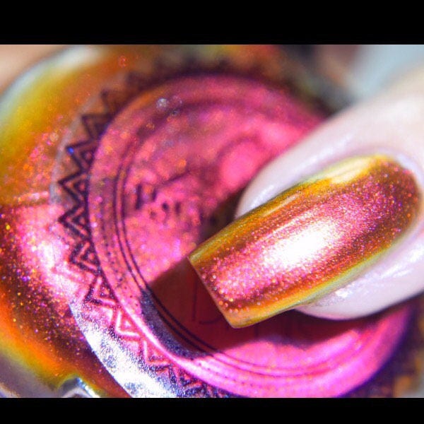 P•O•P Polish "Fire Slick" Nail Polish Quick Dryt with Sifting Oil Slick 360  DuoChrome Mirror MultiChrome