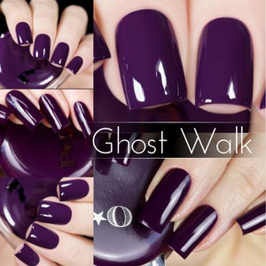 P.O.P Ghost Walk Fall Cream Collection Plum Grape Purple Jewel Nail Polish Lacquer Varnish Indie Water Marble Stamping