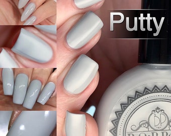 P.O.P Putty The Creme De La Creme Collection Dusty Warm Grey Pastel Cream Nail Polish Lacquer Varnish Indie Water Marble Stamping