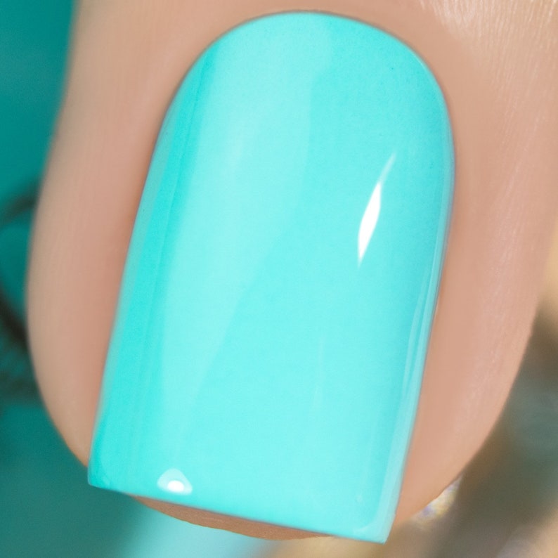 P.O.P Fun Dip The Creme Collection Neon Pastel Blue Pool Turquoise Cerulean Aqua Nail Polish Lacquer Varnish Indie Water Marble Stamping image 8