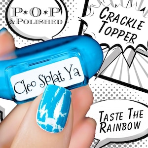 POP Cleo Splat Ya Derby Girl Crackle Neon Blue Cream Nail Polish