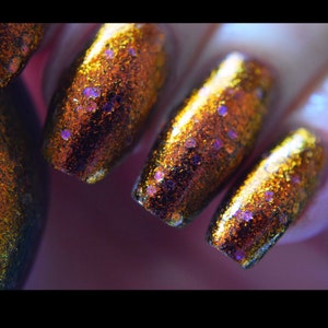 P•O•P The Mermaid Collection &quot;Fire Dancer&quot; Shifting Flakie Glitter Bomb Indie Nail Polish Multi Chrome Foil Iridescent Varnish Lacquer