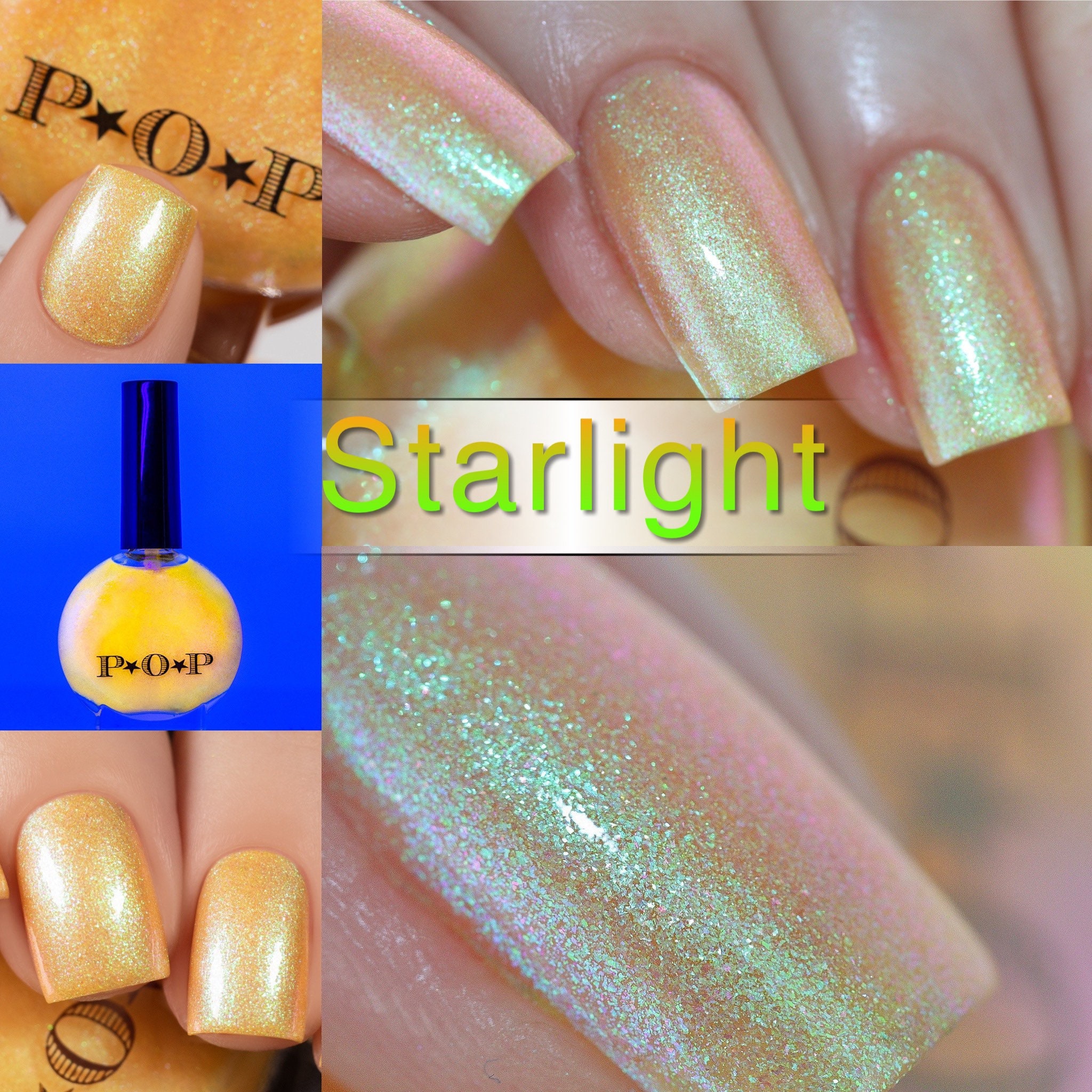 POP Polish Starlight Neon Mylar Slick Peach Gold Aqua - Etsy Ireland
