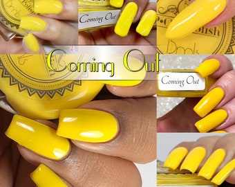 P.O.P Coming Out Pride Collectie Bright Sunny Yellow Pastel Nail Polish Lak Lak Vernis Indie Water Marble Stamping