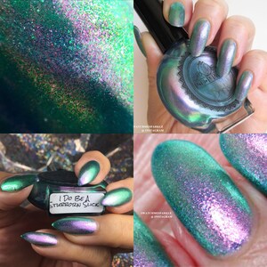 POP Polish I Do Be A Stubborn Slick Oil Slick 360 Pastel Edition MultiChrome Pink Gold Green Nail Quick Dry Sifting DuoChrome Mirror image 3