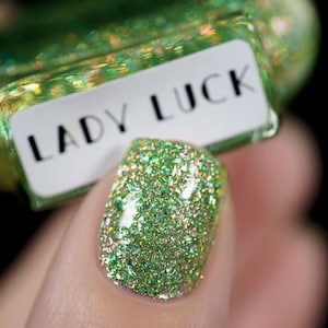P•O•P Lady Luck Sparkle age Collection Iridescent Flakes Green Amber Silver Holographic Flakies bomb Indie Nail Polish Varnish Lacquer