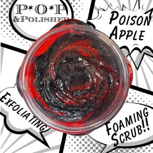 POP Poison Apple Halloween Foaming Emulsified Sugar Scrub Exfoliating Luxurious Oils and Butters