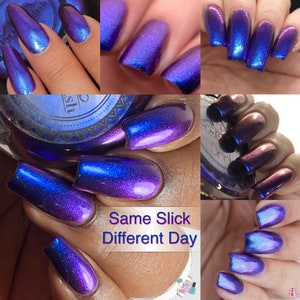 P•O•P Polish &quot;Same Slick Different Day&quot; Oil Slick 360 Pastel Edition MultiChrome Purple Red Blue Nail Quick Dry Sifting DuoChrome Mirror