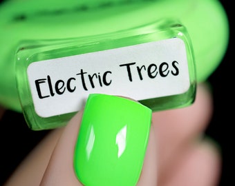 P.O.P Electric Trees Creme Collectie Neon Pastel Green Lime Mint Acid Radioactieve Nail Polish Lacquer Varnish Indie Water Marble Stamping