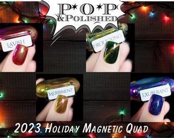 P•O•P Full Holiday Magnetic Quad Sparkling Color Shifting Magnetic Nail Polish