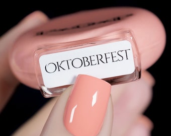 P.O.P Oktoberfest 2023 Fall Cream Collection Pastel Pumpkin Nail Polish Lacquer Varnish Indie Water Marble Stamping