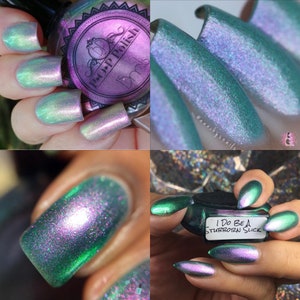 POP Polish I Do Be A Stubborn Slick Oil Slick 360 Pastel Edition MultiChrome Pink Gold Green Nail Quick Dry Sifting DuoChrome Mirror image 10