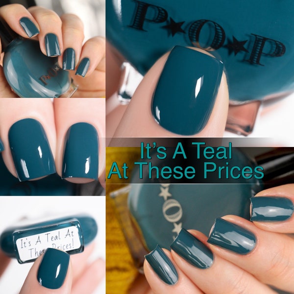 P.O.P It's A Teal At Theses Prices Cloudy Jewel Tone Winter Cream Collection Pastel Nail Polish Lacquer Varnish Indie Water Marble Stamping