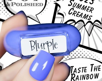 P.O.P Blurple 2023 Summer Neon Creme Collection Nail Polish Lacquer Varnish Indie Water Marble Stamping Blue Purple