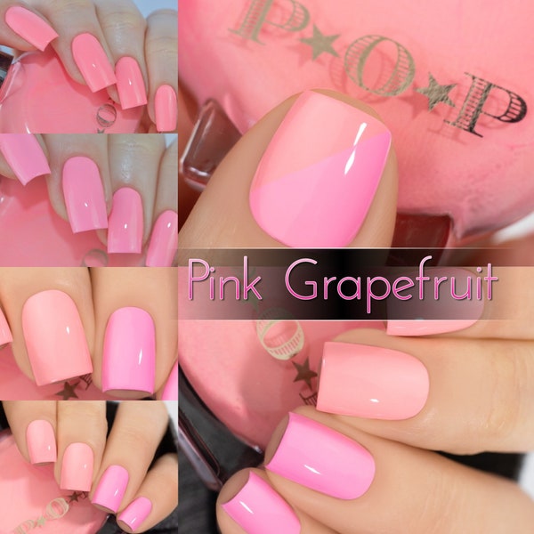 P.O.P Pink Grapefruit Thermal Cream Collection Coral peach Flesh Pink Rose Red  Nail Polish Lacquer Varnish Indie Water Marble Stamping