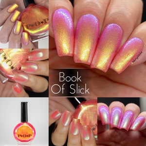 P•O•P "Book Of Slick" Pink Green Hot Pink Blue Aqua Purple Gold Oil Slick Lacquer MultiChrome Nail Polish Quick Dry Sifting