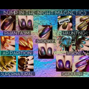 P•O•P Magnetic HallowSlicks Full Collection Blue Purple Red Bronze Green Gold Aqua Pink Multi Chrome Nail Polish Sifting