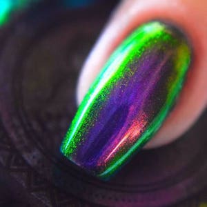 POP Polish The Slickest Of Them All Nail Polish Quick Dry with Sifting Oil Slick 360 DuoChrome Mirror MultiChrome Purple Green Blue image 5