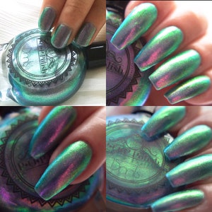 POP Polish I Do Be A Stubborn Slick Oil Slick 360 Pastel Edition MultiChrome Pink Gold Green Nail Quick Dry Sifting DuoChrome Mirror image 7
