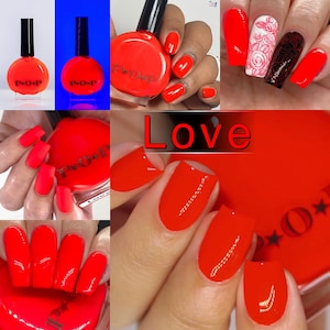 P.O.P Love From The 2020 PRIDE Creme Collection Orange Red Neon Warm Tone Nail Polish Lacquer Varnish Indie Water Marble Stamping