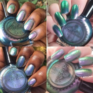 POP Polish I Do Be A Stubborn Slick Oil Slick 360 Pastel Edition MultiChrome Pink Gold Green Nail Quick Dry Sifting DuoChrome Mirror image 2