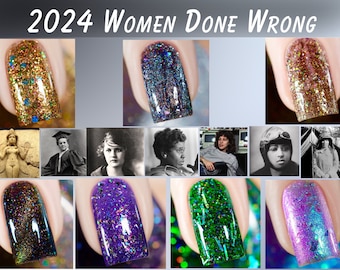 P•O•P The Full 2024 Women Done Wrong Collection Green Brown Black Purple Gold Iridescent Holographic Indie Nail Polish Varnish Lacquer