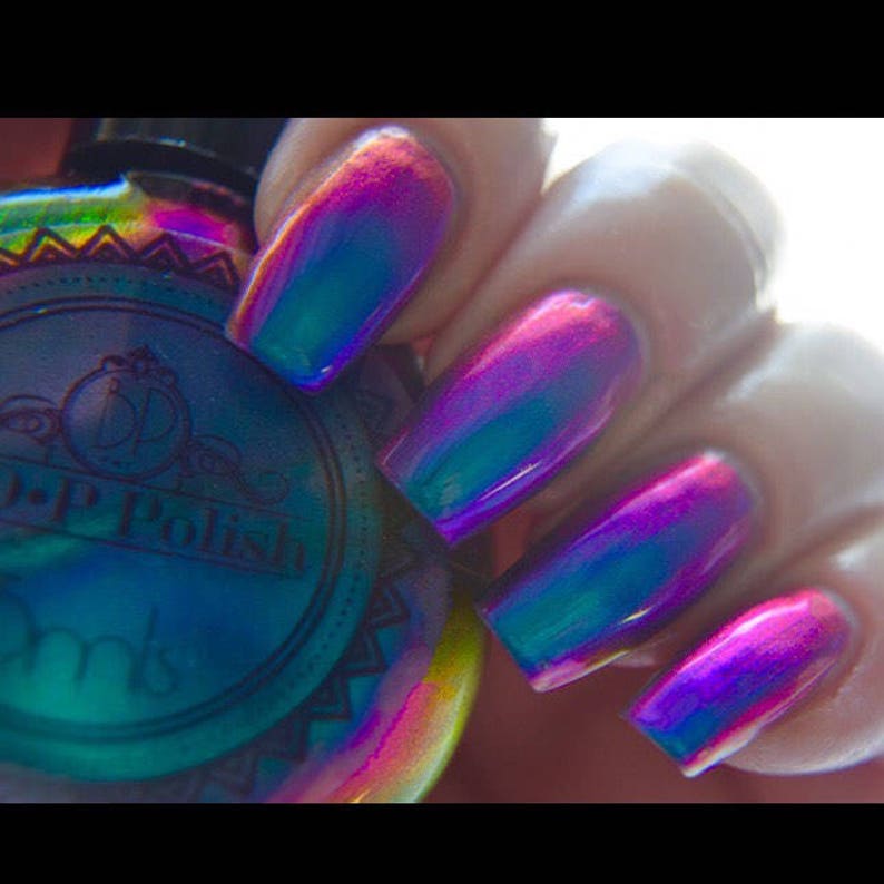POP Polish Slick Like That Nail Polish Quick Dryt with Sifting Oil Slick 360 DuoChrome Mirror MultiChrome image 2