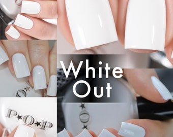 P.O.P White Out One Coat White Snow Winter Cream Collection Pastel Nail Polish Lacquer Varnish Indie Water Marble Stamping