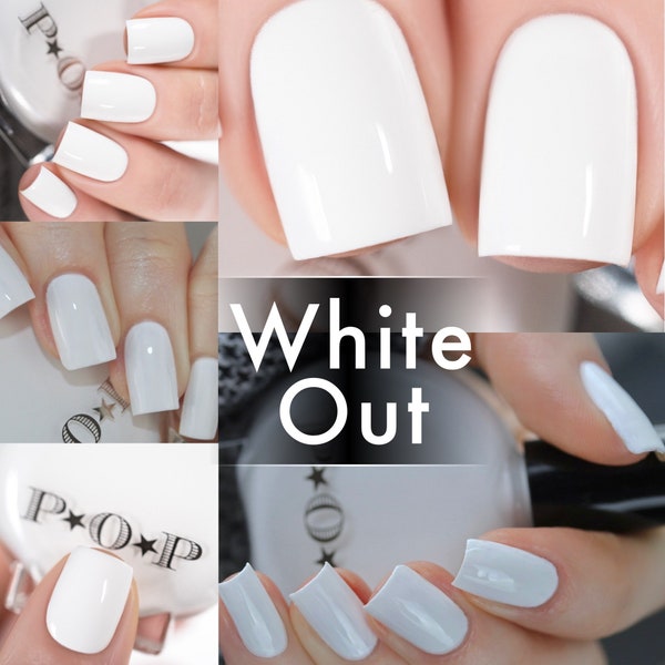 P.O.P White Out One Coat White Snow Winter Cream Collection Pastel Nail Polish Lacquer Varnish Indie Water Marble Stamping