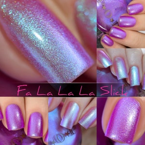P•O•P Polish "Fa La La La Slick" Slicks Pastel MultiChrome Pink Blue Purple Nail Quick Dry Sifting DuoChrome Mirror