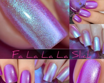 P•O•P Polish &quot;Fa La La La Slick&quot; Slicks Pastel MultiChrome Pink Blue Purple Nail Quick Dry Sifting DuoChrome Mirror
