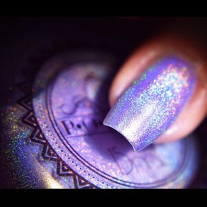 P•O•P Polish Indie Nail Polish Mega Holo  Holographic &quot;Waltz Of The Flowers.&quot; Purple Lacquer Indie Linear Rainbow Sparkle Glitter Shine