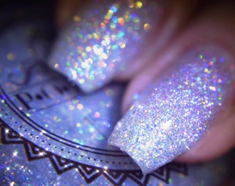 P•O•P Colección icónica &quot;Sparkle Neely&quot; Pastel Blanco Iridiscente Micro Glitter Bomb Indie Esmalte de uñas Barniz Laca Brillo Holográfico Brillo Holográfico