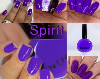 P.O.P Spirit From The 2020 PRIDE Creme Collection Purple Eggplant Blue Tone Nail Polish Lacquer Varnish Indie Water Marble Stamping