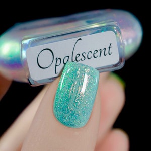 POP Opalescent Pink to Green with Blue and Violet Iridescent Multi Chrome Crackle Topper image 6