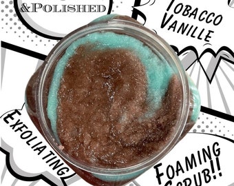 POP Tobacco Vanille Holiday Foaming Emulsified Sugar Scrub Exfoliating Luxurious Oils and Butters