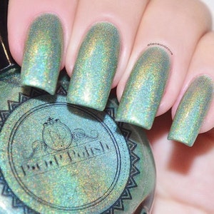 P•O•P Polish Indie Nailpolish Nail Holo Mega Holographic &quot;Envy&quot; Sage Green Army Military