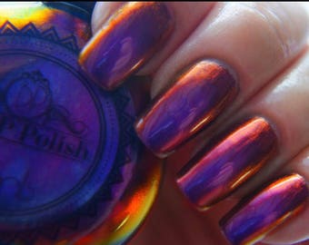 P•O•P Polish "This is a Slick Up" Nail Polish Quick Dry with Sifting Oil Slick 360  DuoChrome Mirror MultiChrome