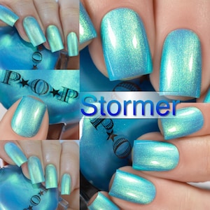 P•O•P Polish Stormer Neon Mylar Slick Blue green Gold Aqua purple  MultiChrome Nail Quick Dry Sifting inspired Jem & The Holograms