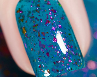 P•O•P Jubilee The Plentiful Jellies Collection Teal Gold Green Purple Shifting Flakies Indie Nail Polish Varnish Lacquer