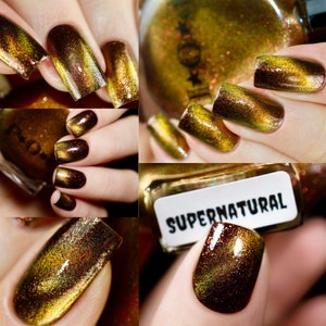 P•O•P Supernatural Sparkling Magnetic Slick Copper Black Gold  Green Aqua Purple Pink Multi Chrome Nail Polish Sifting