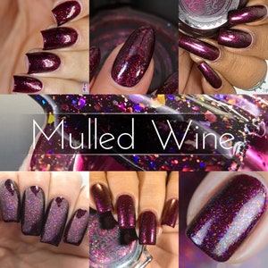 P•O•P "Mulled Wine" The Plentiful Jellies Collection Purple Maroon Green Gold Green Blue Shifting Flakies Indie Nail Polish Varnish Lacquer