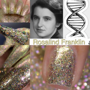 P•O•P Rosalind Franklin Women Done Wrong Collection Gold Pink Silver Iridescent Holographic Flakes bomb Indie Nail Polish Varnish Lacquer