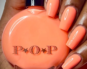 P.O.P Boom Neon Thermal Cream Collection Coral Pink Nail Polish